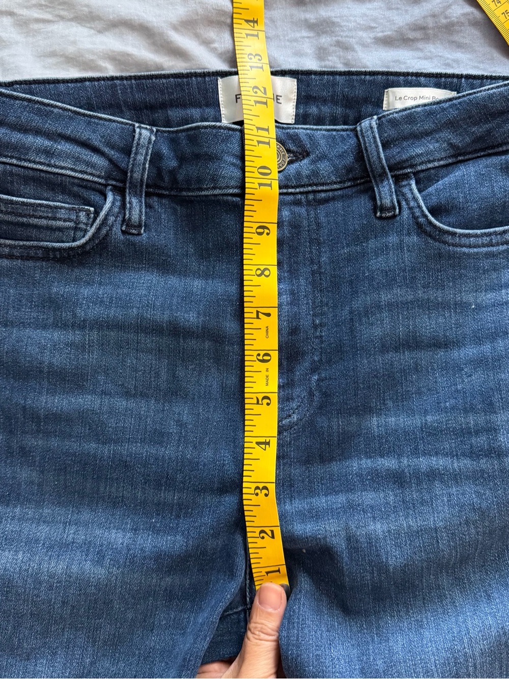 Frame Denim Le Crop Mini Boot Jeans in Dark Blue - Picture 6 of 8
